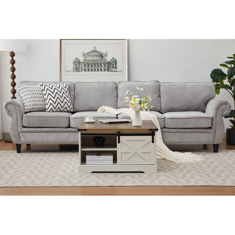 Table basse Farmhouse, Blanc / Brun