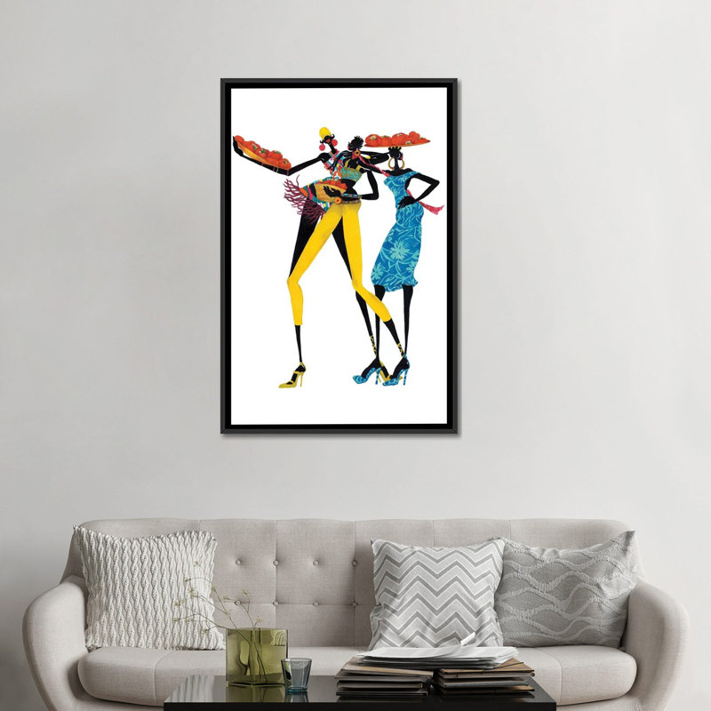 «Jolie», impression sur toile, H 26 po x l 18 po x P 1,5 po, Toile avec cadre noir, Pas de tapis