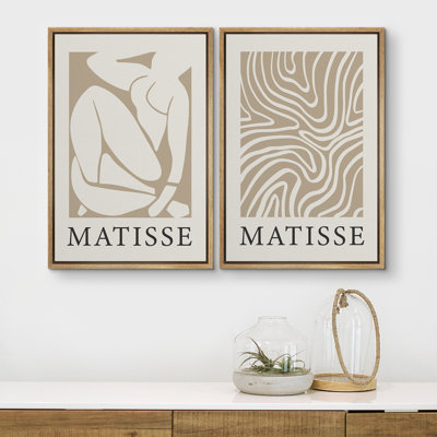 Oeuvre d'art classique IDÉE4WALL, ensemble d'art sur toile encadré Matisse Nude Dancer