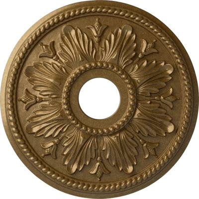 Médaillon de plafond Endurathane Edinburgh, DE 18 1/8 po x P 3 1/2 po x P 2 3/4 po (convient aux auvents jusqu'à 5 1/8 po), fini désert Gobi peint à la main