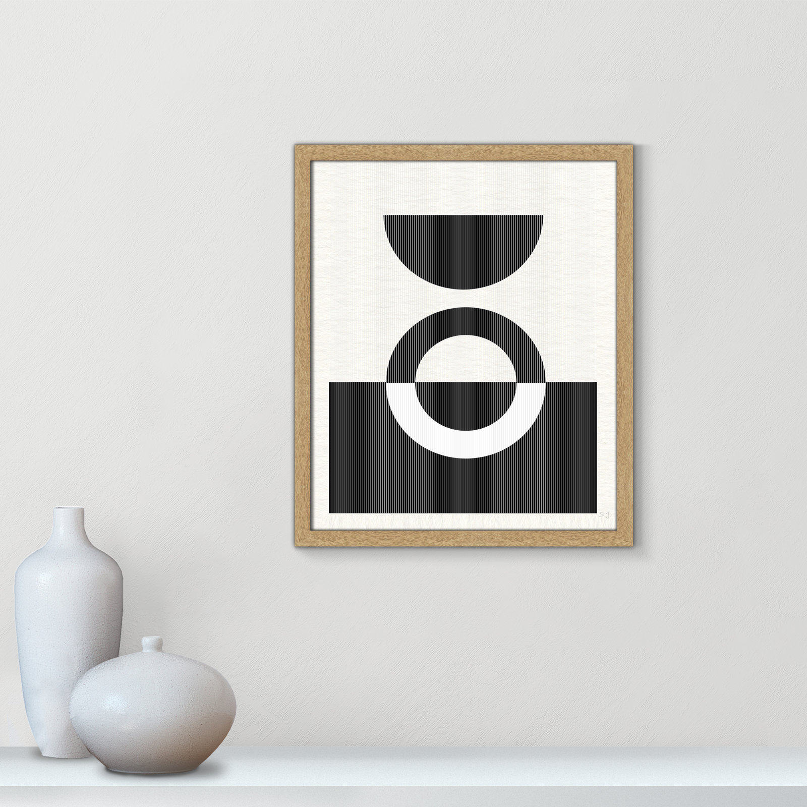 Eclipse III, 19" H x 16" W x 0.75" D, Natural Framed