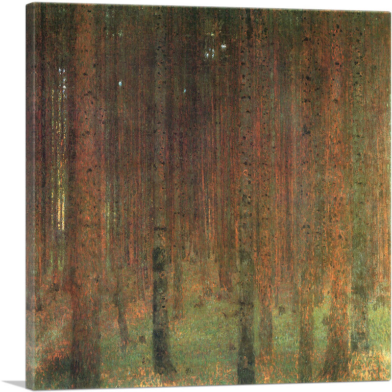 «Pine Forest II» par Gustav Klimt, reproduction d'art sur toile tendue, H 26 po x l 26 po x P 0,75 po