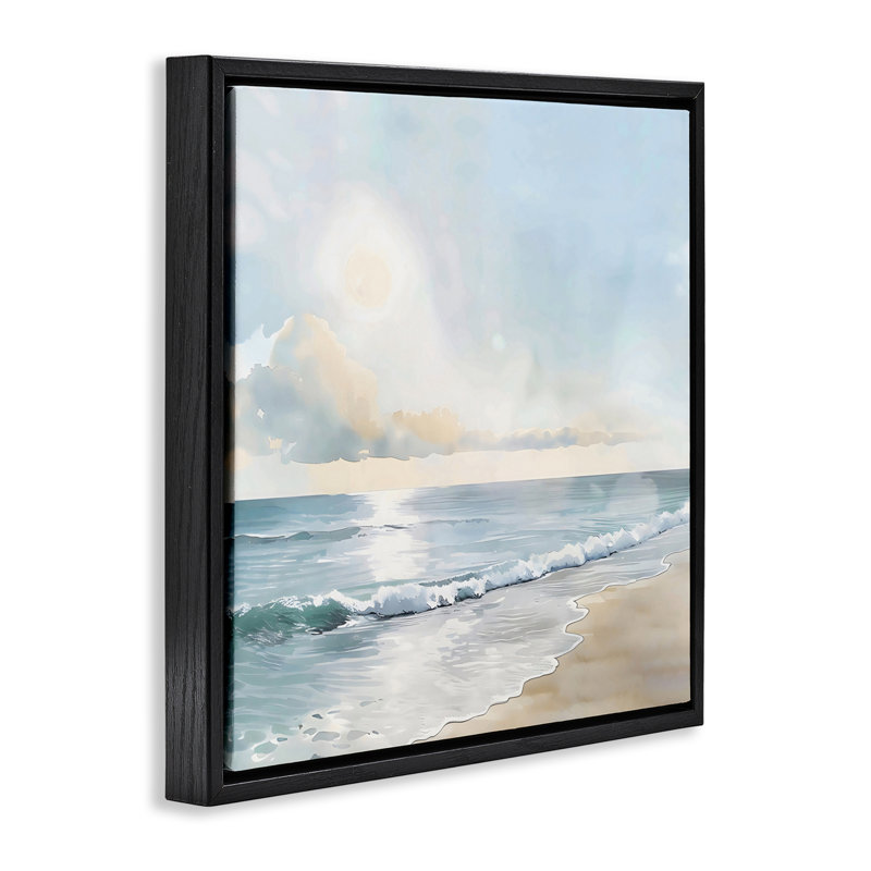 Cadre flottant bleu en forme de nuage suspendu par Creative Studio, Cadre flottant noir de jais, H 18 po x l 18 po
