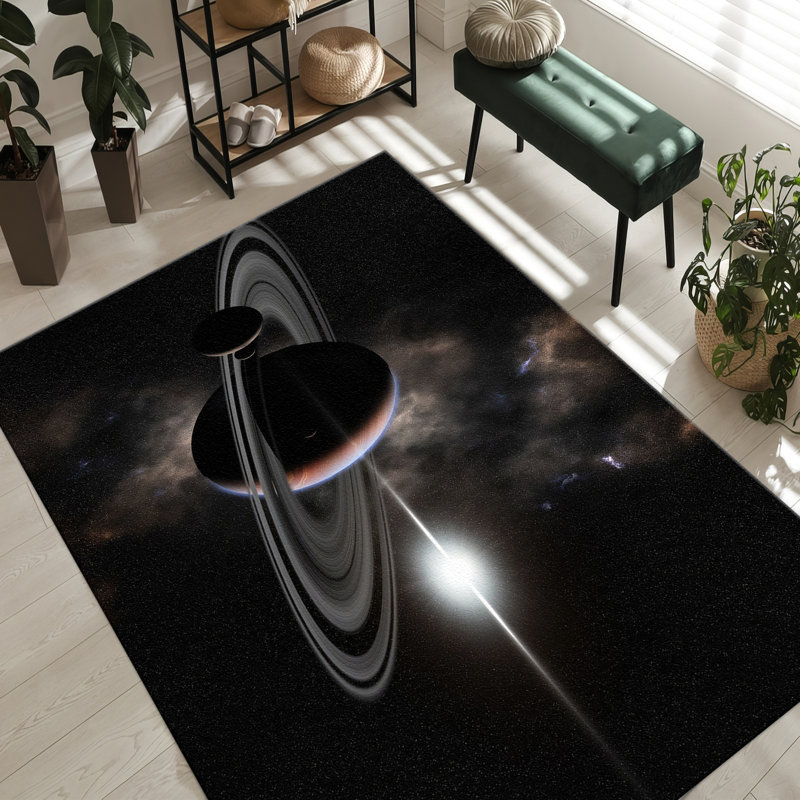 Chic Non Woven Thin Type Printed Rug with Intricate Floral Design for a Sophisticated Home Decor Enhancement