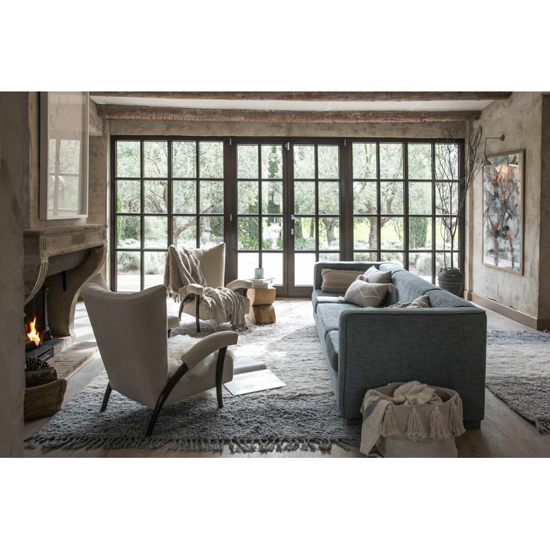 Free Your Soul Wool Striped Area Rug in White/Gray, Rectangle 4'7" x 6'7"