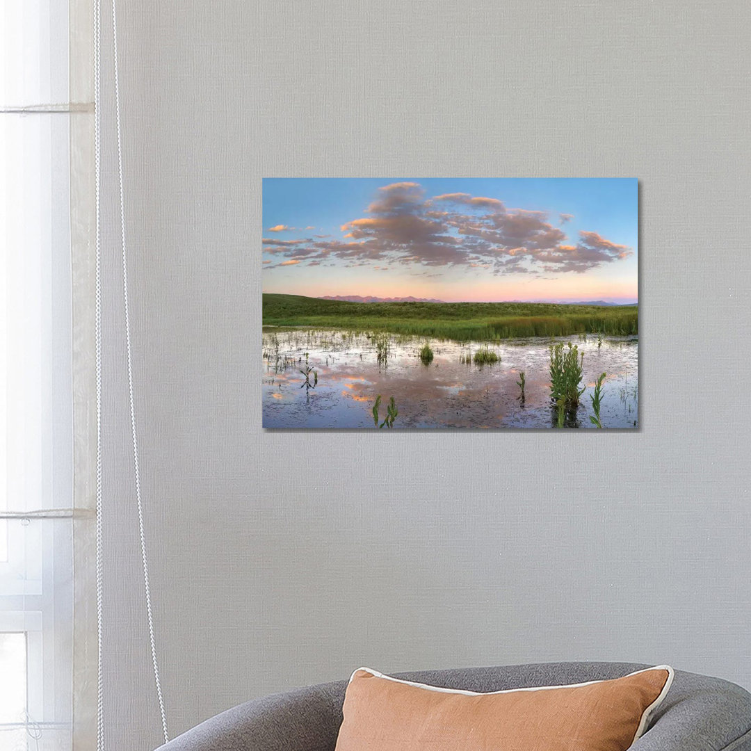 Reflection Of Clouds In The Water, Arapaho National Wildlife Refuge, Colorado von Tim Fitzharris - Gallery-Wrapped Canva...