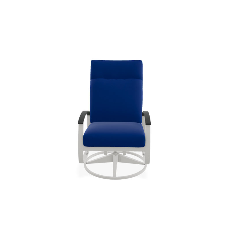Chaise berçante pivotante réglable avec coussins Askar, Toile Sunbrella® bleu pacifique, Graphite classique P30