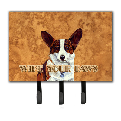 Porte-laisse à pattes et crochet à clé cardigan corgi wipe