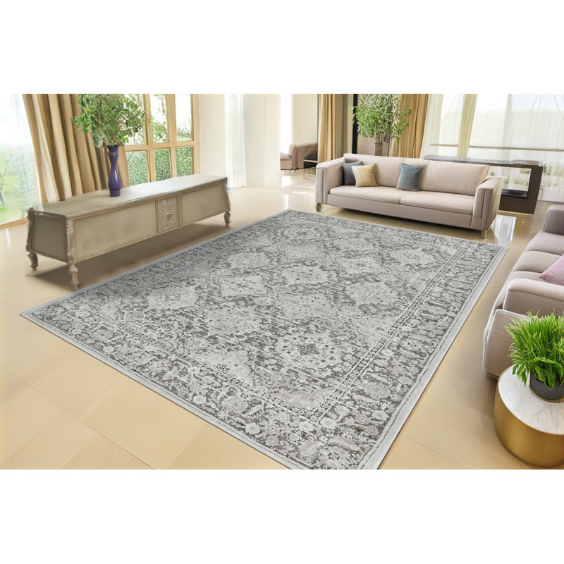 Hiles 10605-990 GRIS / GRIS FONCÉ, Rectangle 5 pi 3 po x 7 pi 5 po