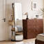 Miroirs décoratifs et muraux rotatifs, rangement en bois de noyer, maison moderne
