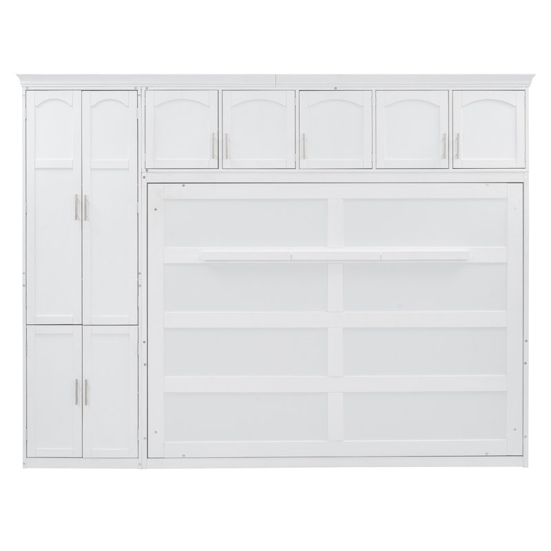 Grand lit escamotable mural avec armoires, grand