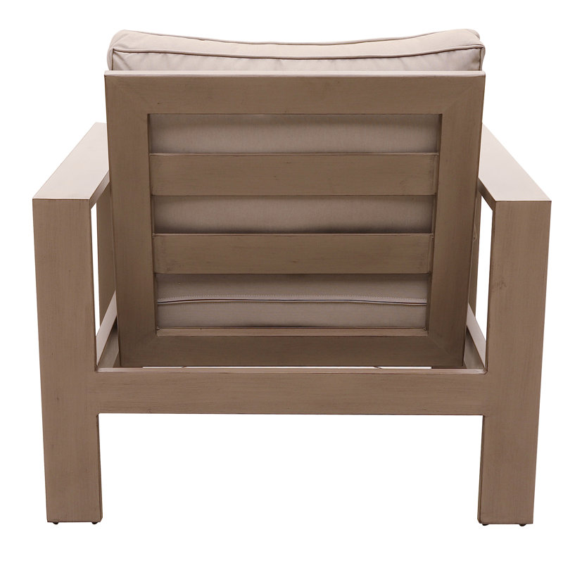 Chaise de patio avec coussins Gelston, Taupe, Brama
