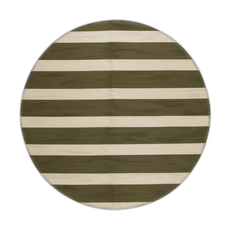 HorizontalStripes Brown Indoor and Outdoor Area Rug, Rectangle 5' x 7'