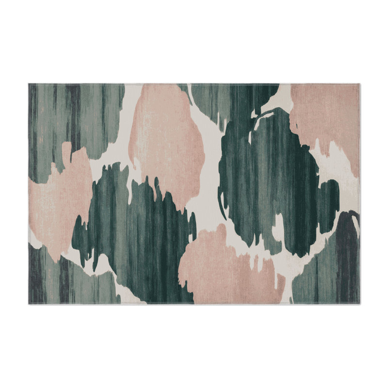 Tapis intérieur et extérieur gris Watercolor, Rectangulaire 3 pi x 5 pi