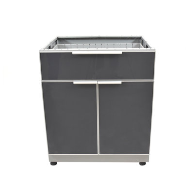 Outdoor Kitchen Cabinet with 1 Drawer and 2 Doors - Dark Grey