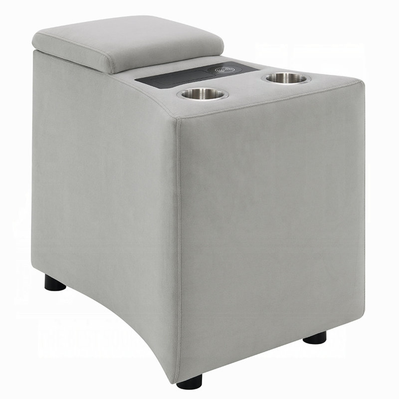 Watsy Console Table For Recliner W USB, Cupholders, Wireless Charging