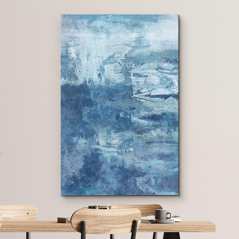 Abstract Blue Artwork Gallery Large Canvas Print Wall Art, 48" H x 32" W