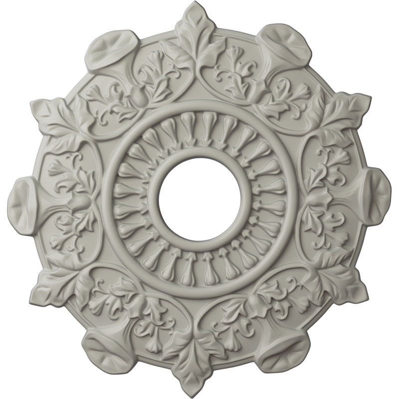 Endurathane Preston Ceiling Medallion, 17 1/2"OD x 4"ID x 1"P (Fits Canopies up to 4"), Hand-Painted Pot of Cream Finish