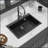 Quartz Kitchen Sink - 33X22" Black Granite Composite Drop In Kitchen Sink