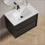 Meuble-lavabo de salle de bain avec lavabo en céramique - Meuble-lavabo mural flottant cannelé avec tiroirs, moderne-1286150498