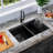 LQS 32" L x 19" W 16 Gauge Stainless Steel Undermount Double Bowl Workstation Kitchen Sink with Accessories-138652771