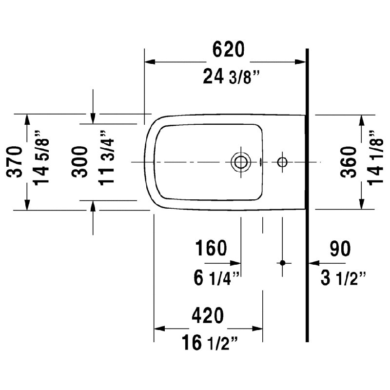 Bidet murale h 17,35" DuraStyle