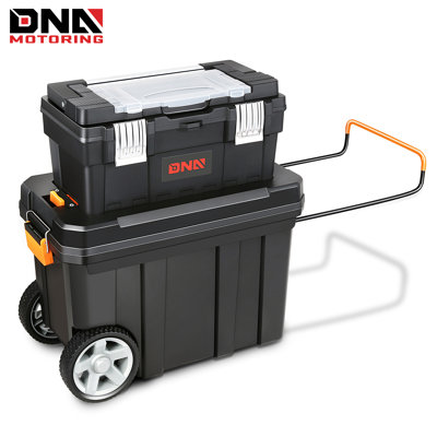 2-Tier Stackable Separate Hand Case Tool Boxes Trolley