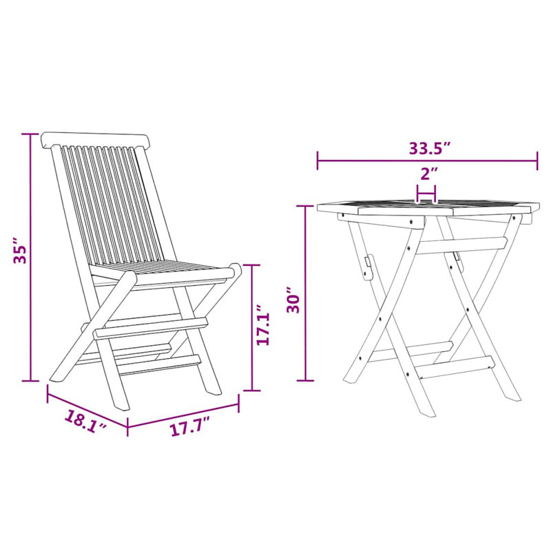 Ensemble de salle à manger de jardin 3 pièces vidaXL