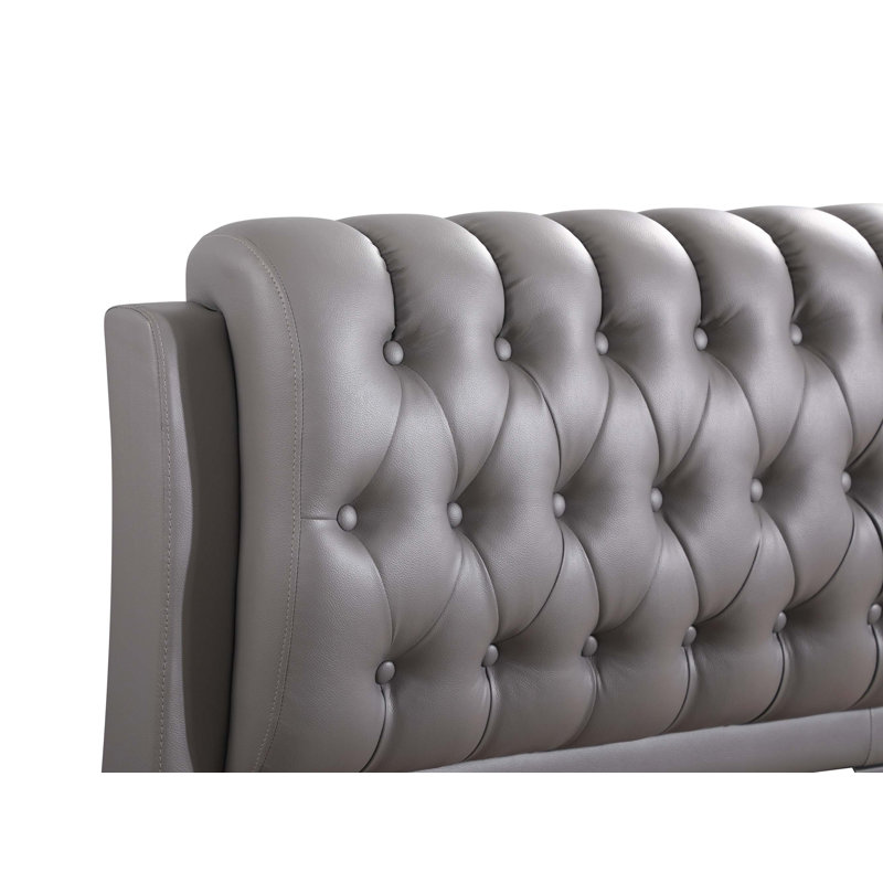 Lit tapissier Champetre, Simple, Light Grey