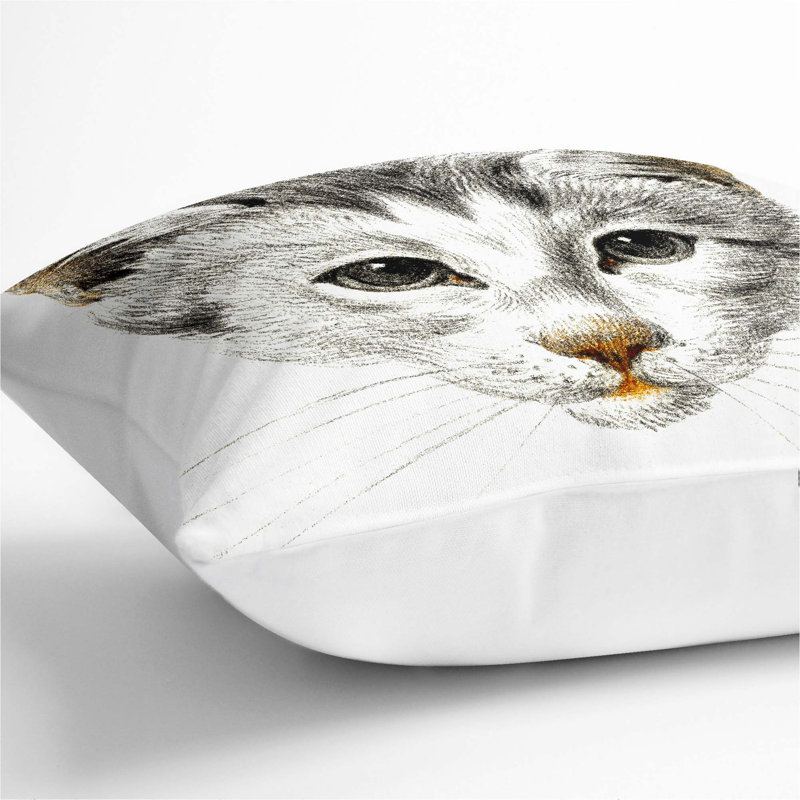Square Throw Cushion, 40cm H x 40cm W x 15cm D, White