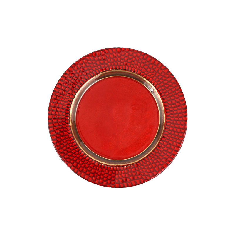 Assiette à salade en verre Pelli, Red