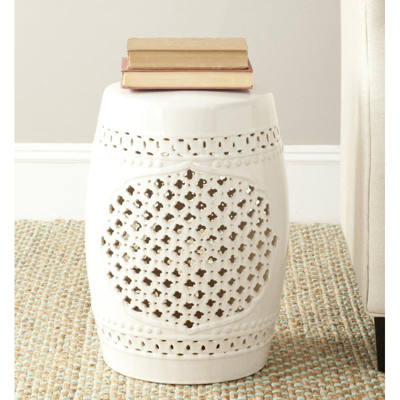 Tabouret de jardin Hallene, Crème