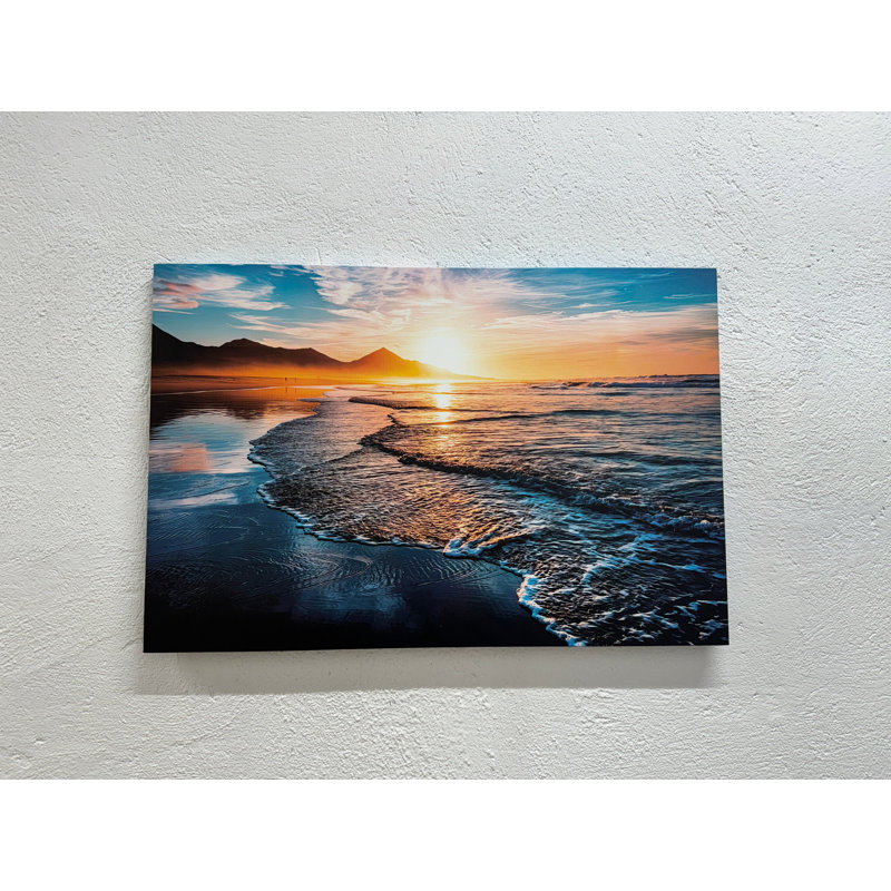 «Coastal Sunset», art mural sur toile de mer, paysage noir 1P, 63,1 po de hauteur x 114,2 po de largeur