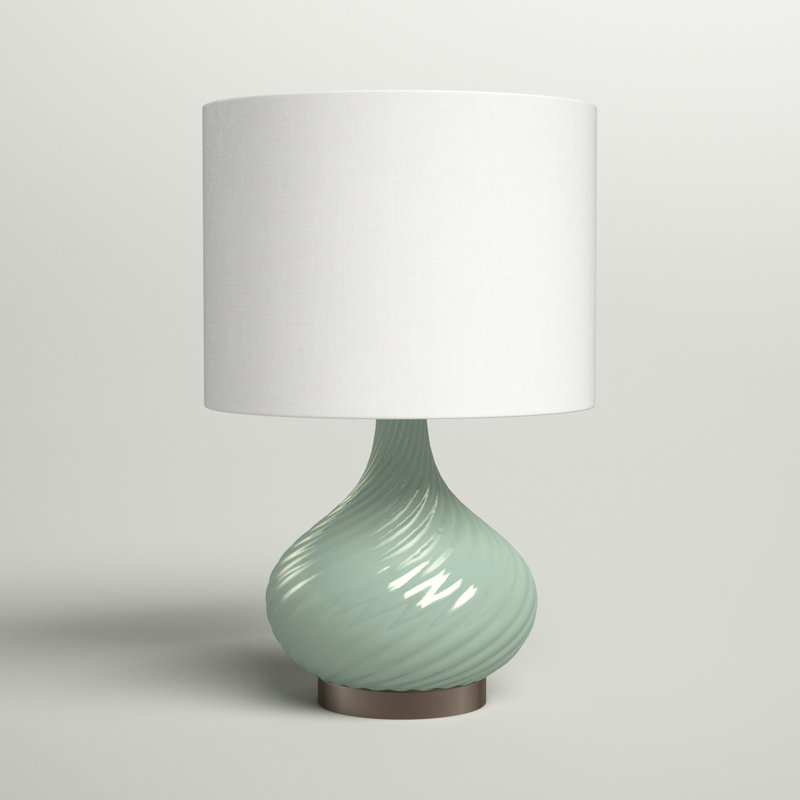 Giusti Table Lamp, Blue/Brushed Polished Nickel