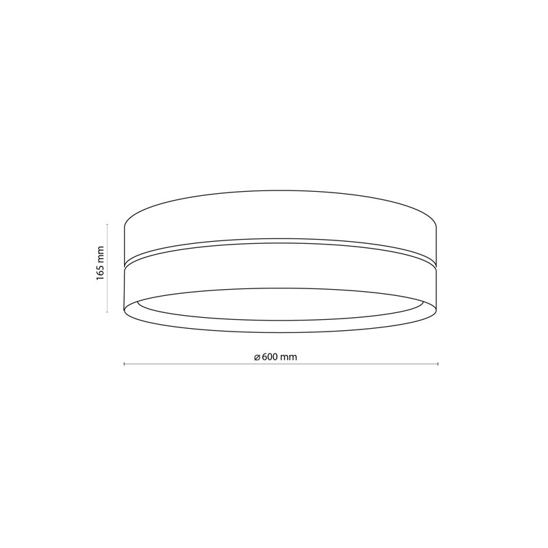 Hilton Flush Mount, White, 16cm H x 60 cm W x 60 cm D