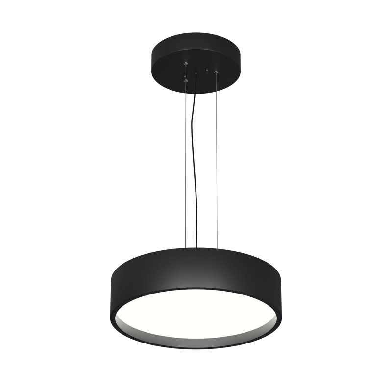 Gilda 1 - Light LED Drum Pendant, 12 cm H x 50 cm W x 50 cm D, Matt Black