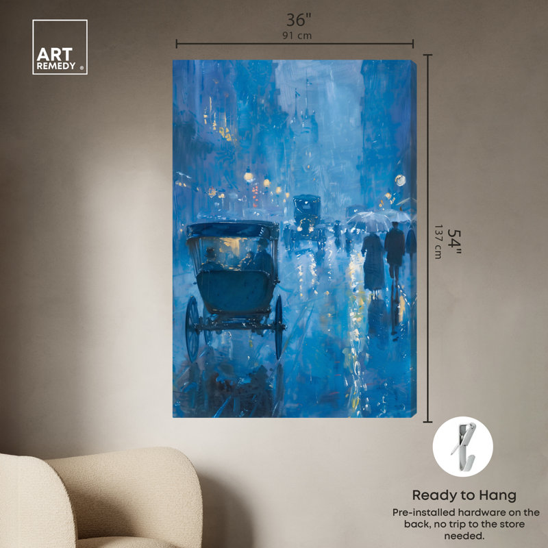 Nuits de Londres, H 54 po x l 36 po, Toile tendue
