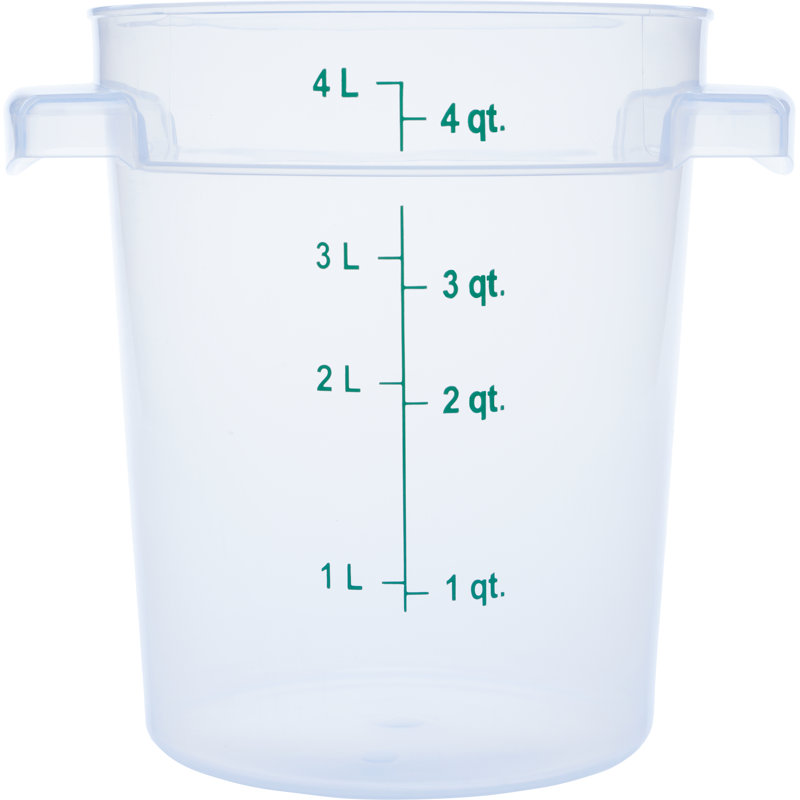 Contenant alimentaire rond 4 pintes - blanc, Transparent