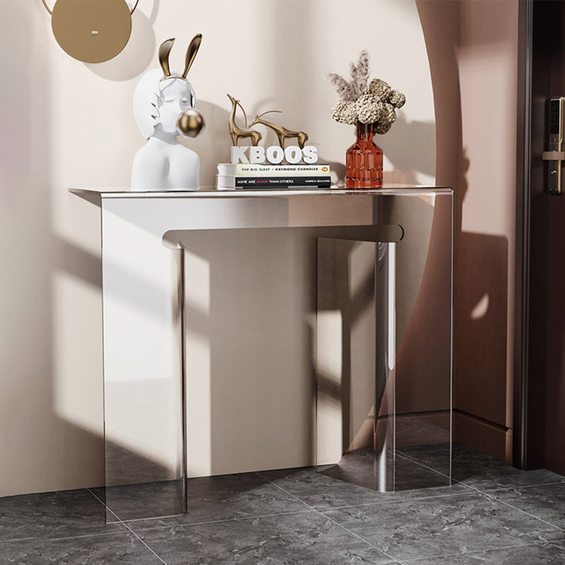 Console moderne en minimalisme en acrylique, 33.46" H x 47.24" W x 13.78" D, Clair