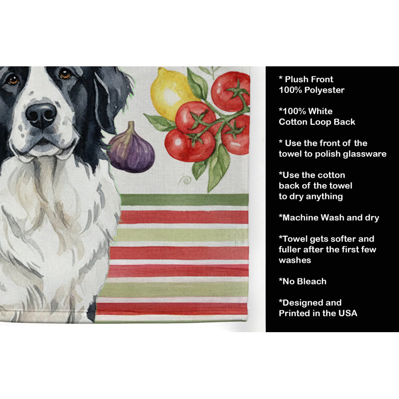 Landseer Newfoundland Vegetables Kitchen Towel, Landseer Newfoundland