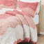 Literie simple / simple TG avec édredon en fausse fourrure à poils longs, rembourrage, dégradé rayé Tonal Wave, édredon dégradé lavable à la machine Xl, motif, envers doux-124311815