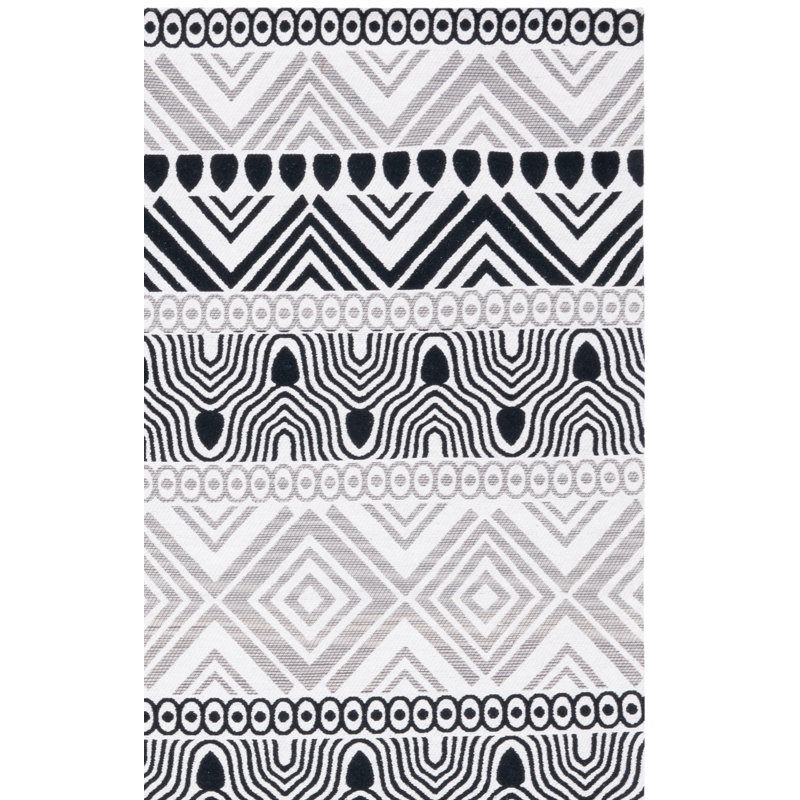 Tapis géométrique tissé à la main Gaetan, Rectangle 5 pi x 8 pi
