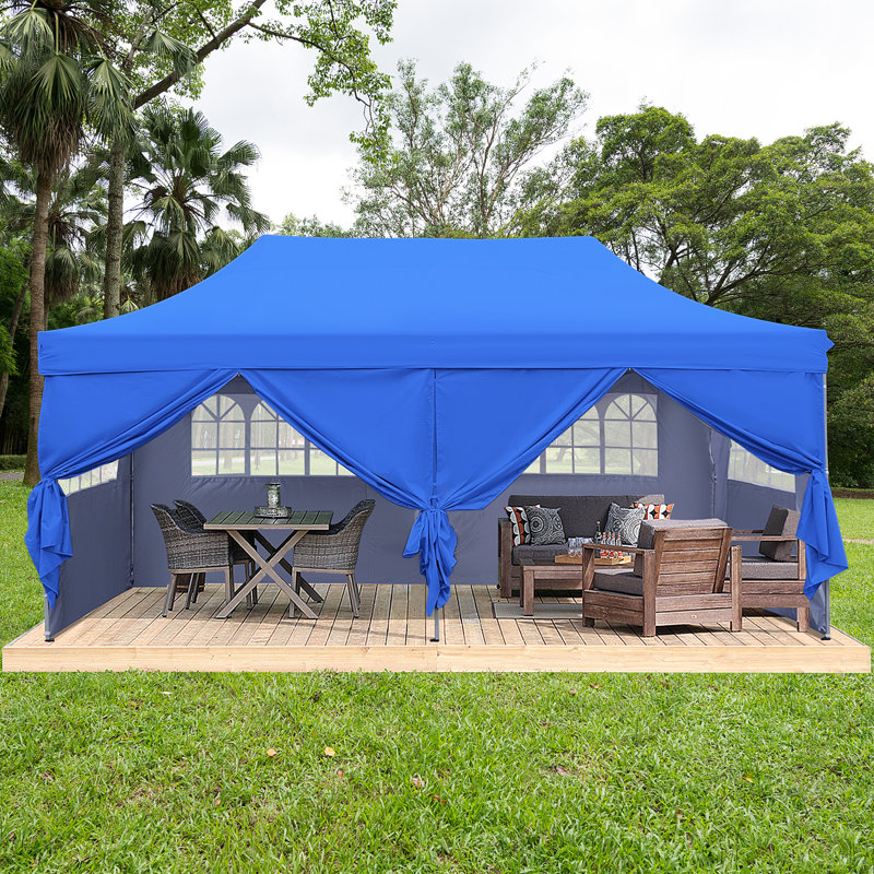 240 Ft. W x 120 Ft. D Steel Pop-Up Canopy, Blue