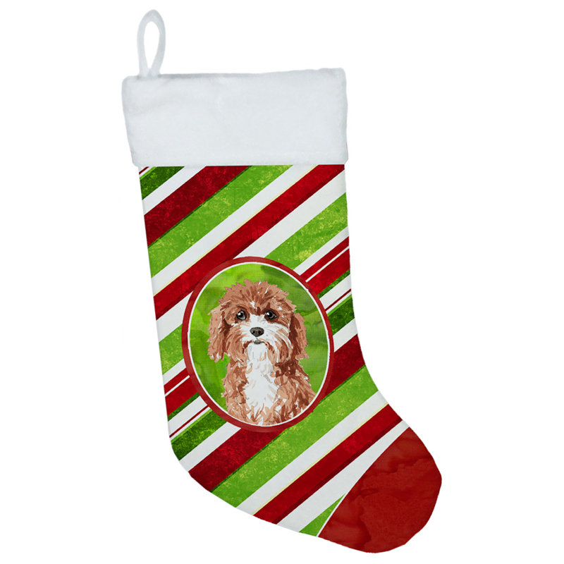 Chaussette de noël à rayures à sucre, Cavapoo