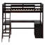 Lit mezzanine simple avec tablettes et bureau