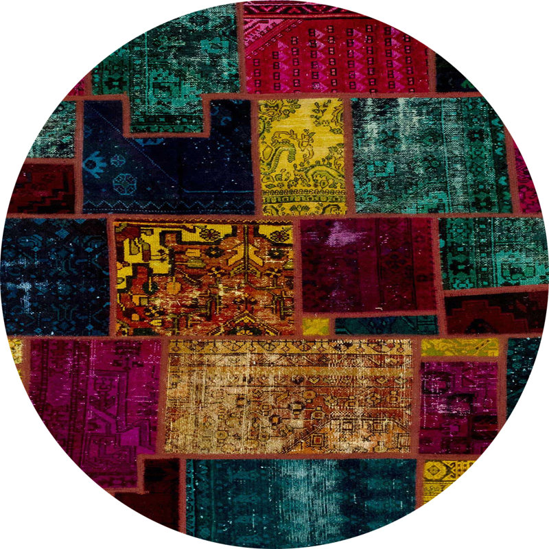 Abstract Indoor Rug, Round 4'