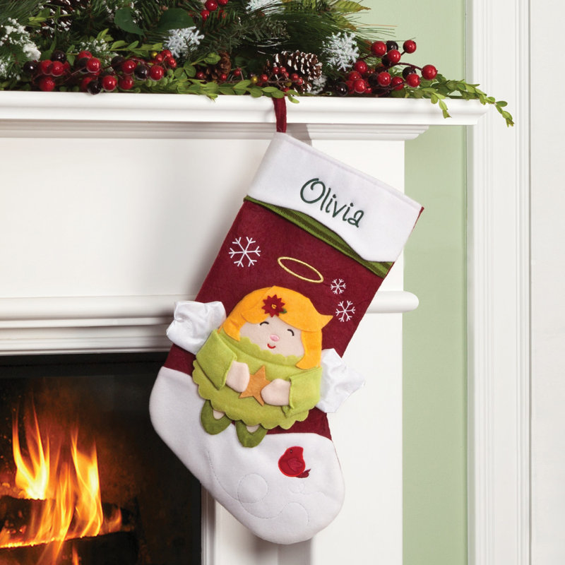 Angel Snowcap avec bas de Noël personnalisé