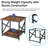 Large Printer Stand, 23.6 X 23.6 X 22.6 Inches Square Printer Table With Storage Shelf, 2 Tier Rolling Printer Cart With Industrial Wheels For Home Office - Rustic Brown