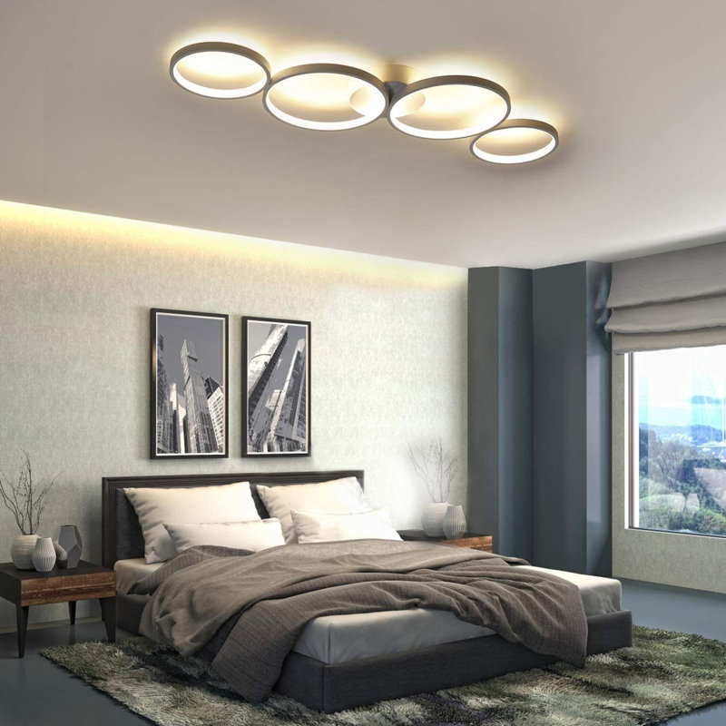 4-Light Flush Mount, White