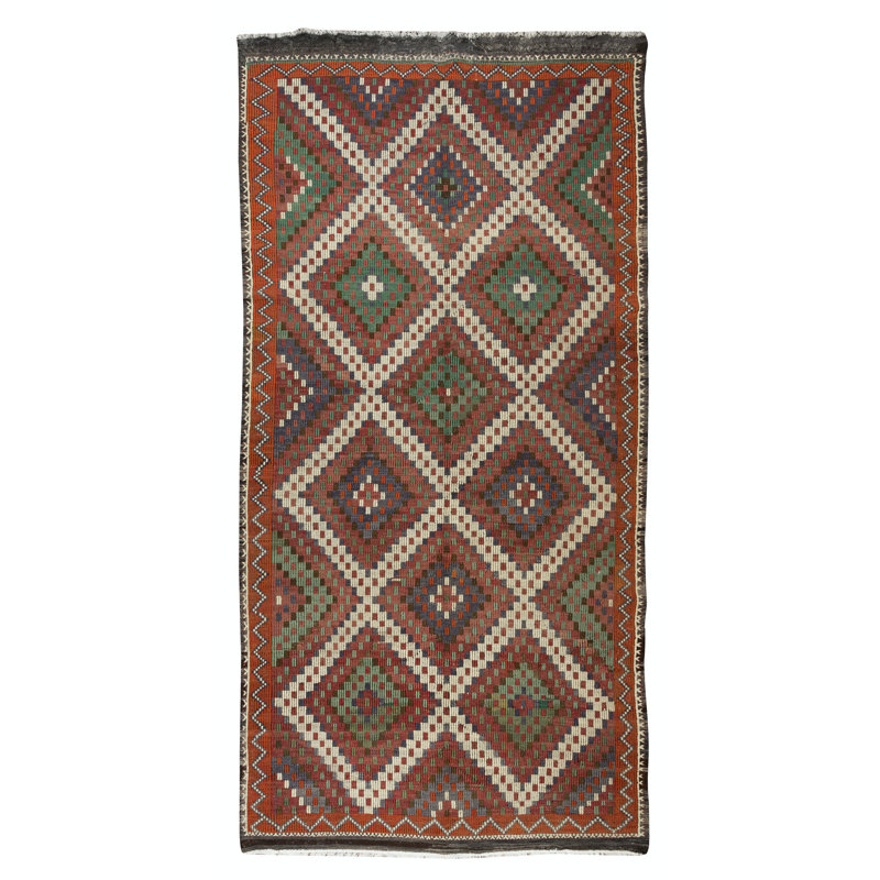 Tapis unique en laine tissé à la main 5,5 pi x 8,8 pi Anitolian Jijim